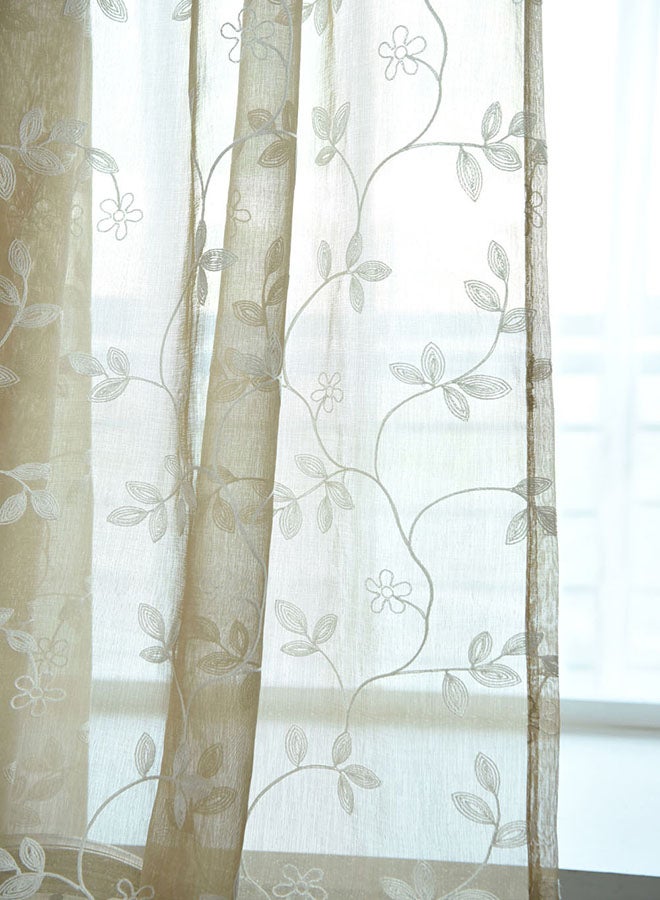 فوبيري ستارة نافذة بتصميم أوراق نبات لغرفة المعيشة البني/الأبيض - Image 2