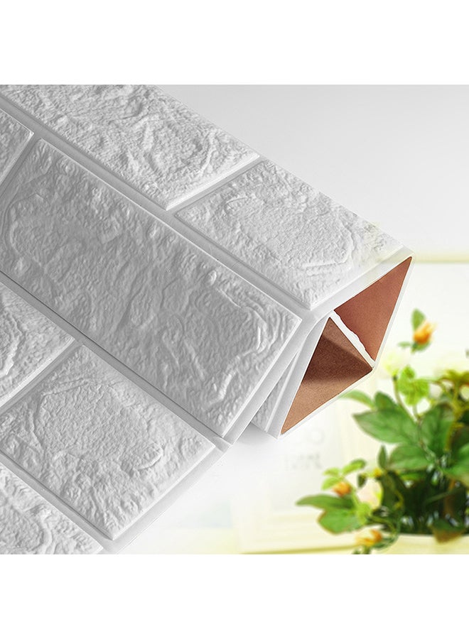 Voberry 3D Brick Pattern Decorative Wallpaper White - Image 2