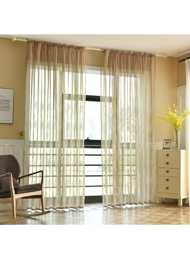 Voberry Decorative Living Room Window Curtain Brown - Image 1