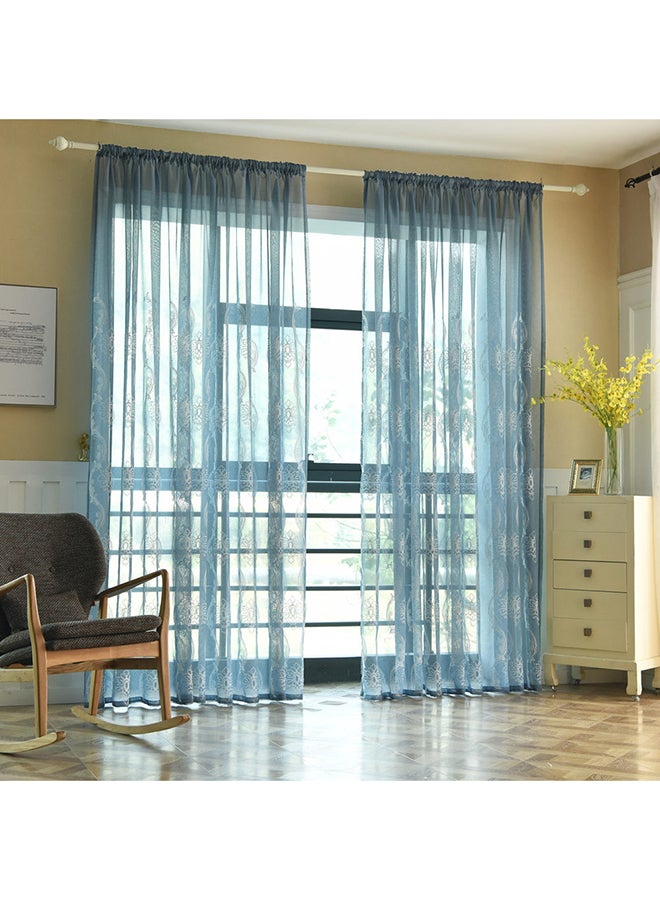 Voberry Decorative Living Room Window Curtain Blue  - Image 1
