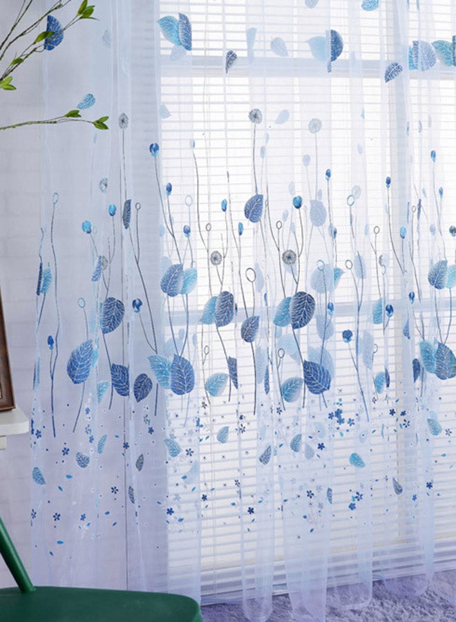 فوبيري ستارة نافذة عصرية بتصميم أوراق شجر أزرق 100 x 200سم - Image 2