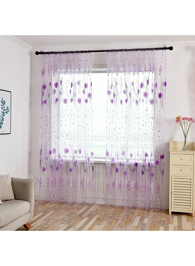 Voberry Decorative Living Room Window Curtain Purple - Image 1
