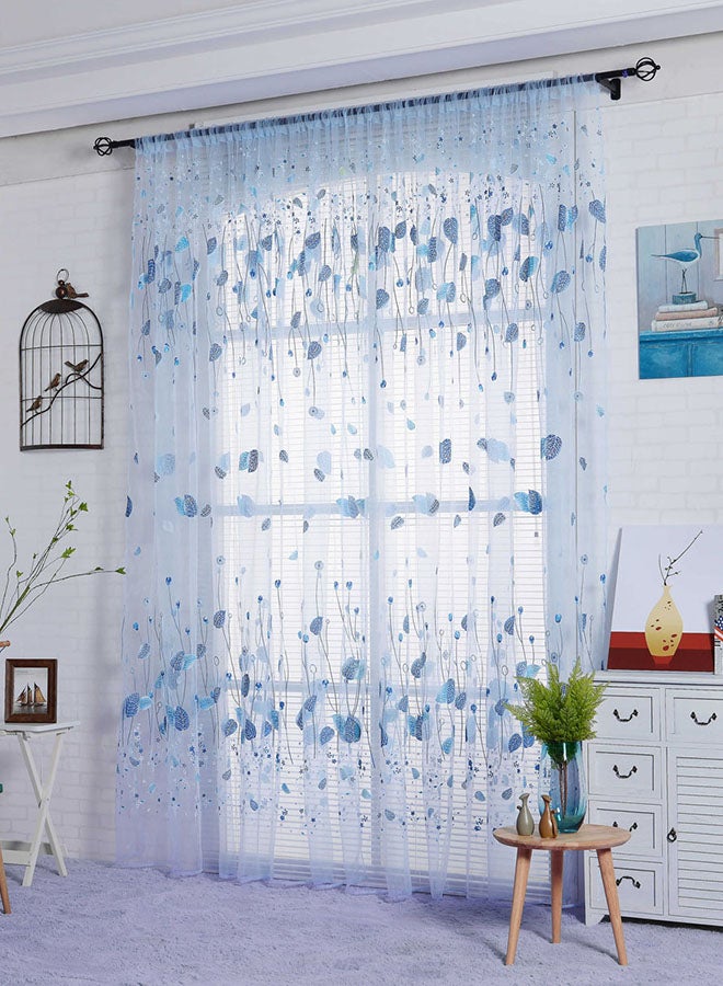 فوبيري ستارة نافذة عصرية بتصميم أوراق شجر أزرق 100 x 200سم - Image 1