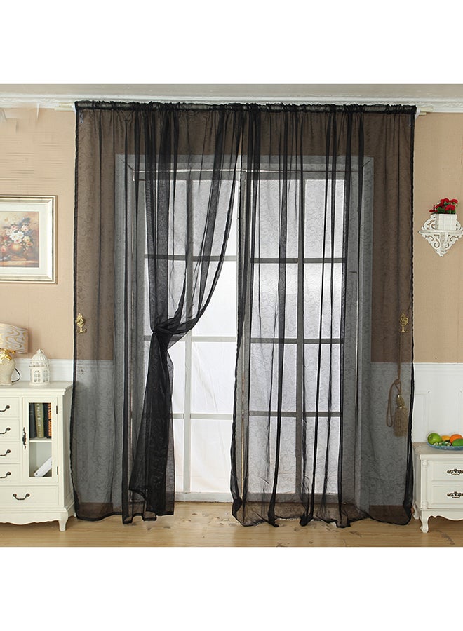 فوبيري ستارة نافذة بتصميم سادة أسود 200x100سم - Image 2