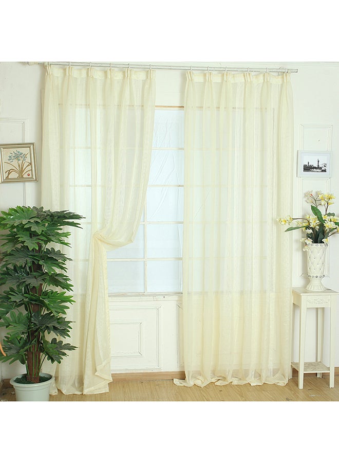 Voberry Elegant Tulle Door Window Curtain Drape Panel Sheer Scarf Valances Beige