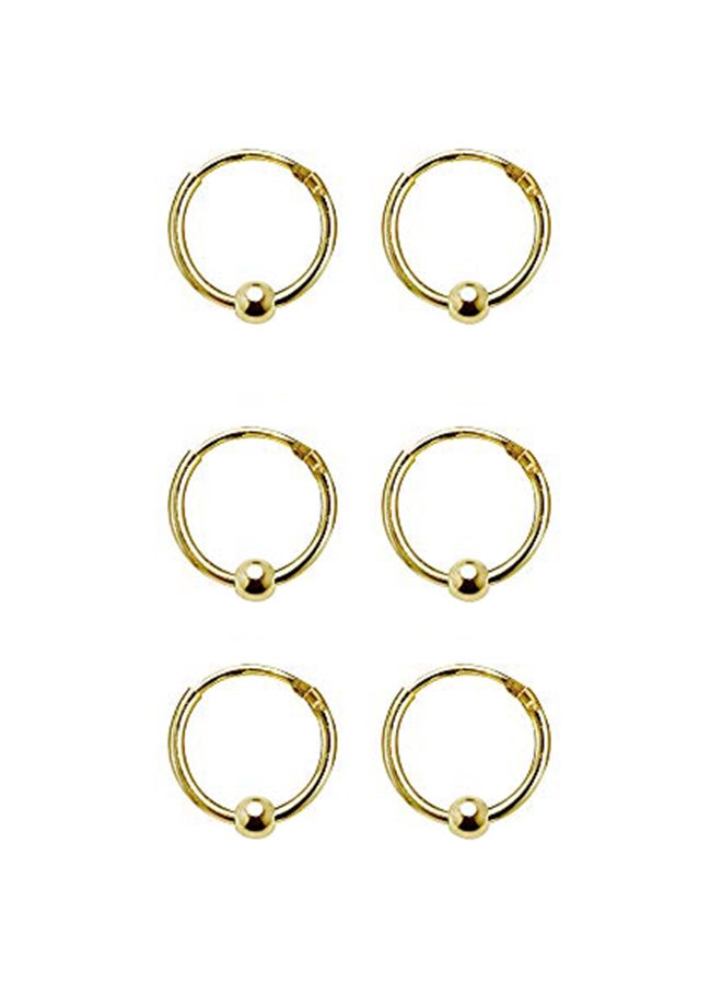 Hoops 4 Less Flash Sterling Ball Bead Small Endlesss 3 Pairs