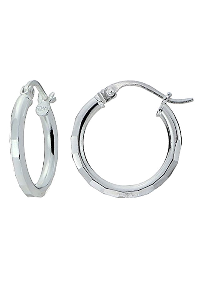 Hoops & Loops - Hammered Round Sterling Silver Earrings - Image 1
