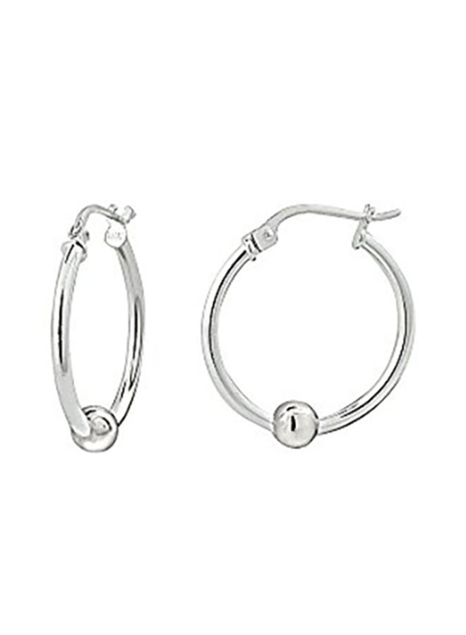 Hoops & Loops - Beaded Round Shape Sterling Silver Earrings - Image 1