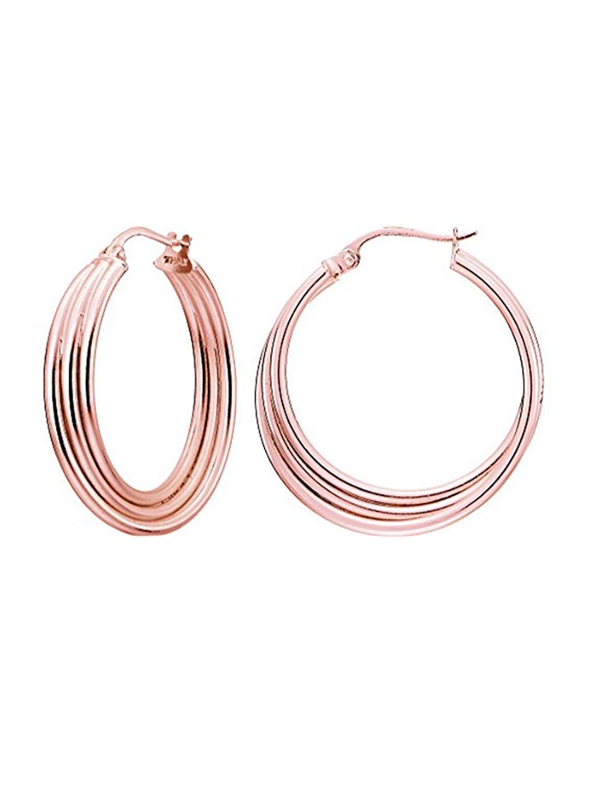Hoops & Loops - Sterling Triple Row Twisted Round Hoop Earrings - Image 1
