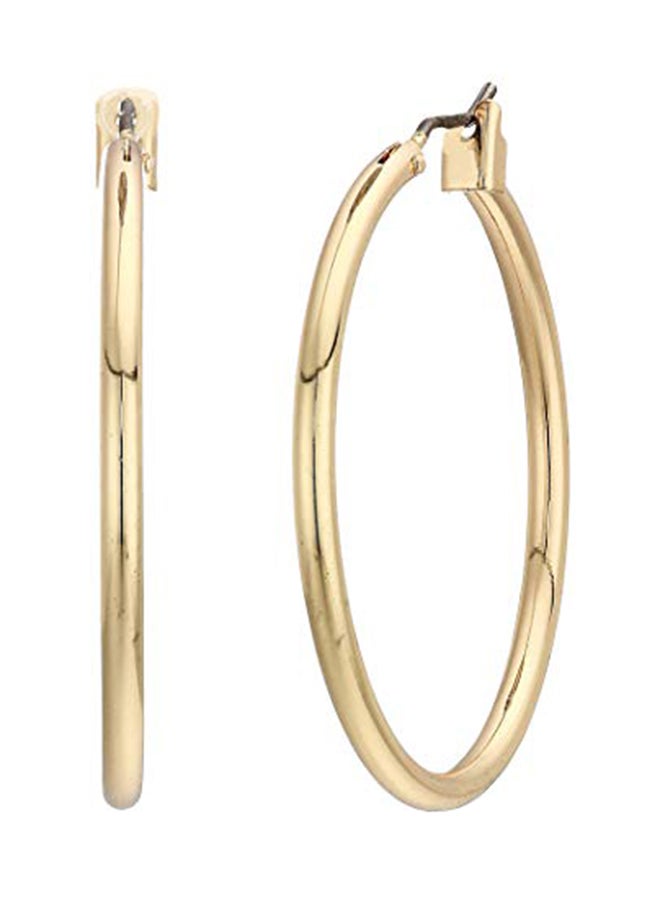 Napier Round Shape Metal Hoop Earrings