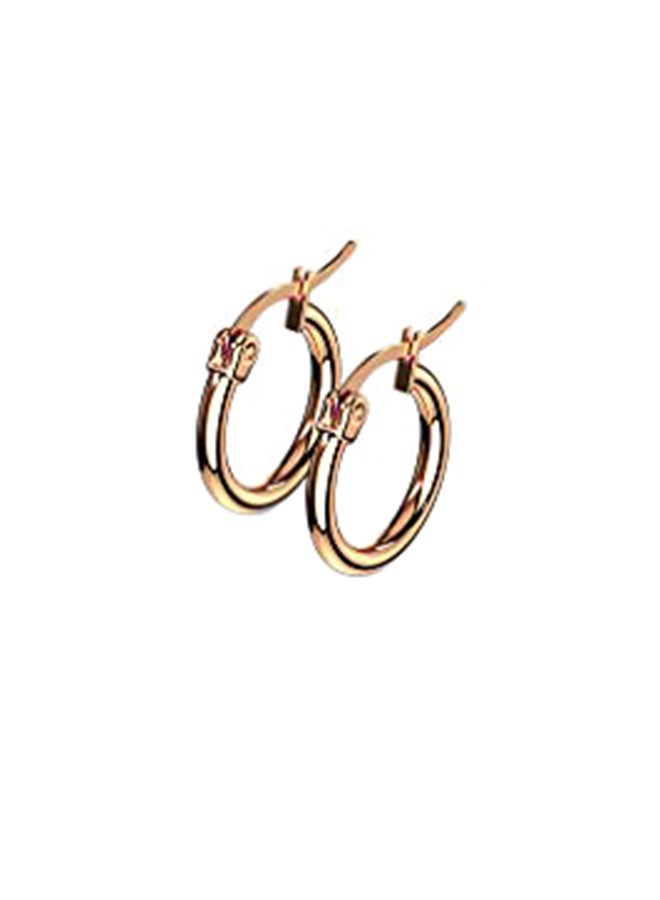 Rose Gold Round Metal Hoop Earrings - v1552737013/N22349600A_1