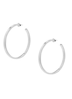 Silver Plated Metal Hoop Earrings