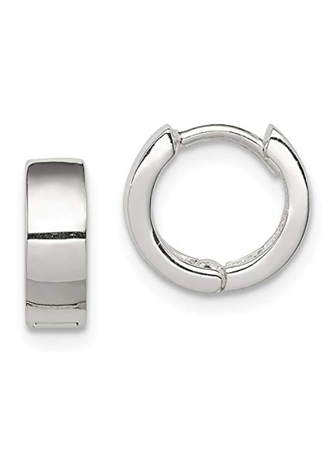 Jewels By Lux - Roung Huggie Sterling Silver Earrings - Image 1