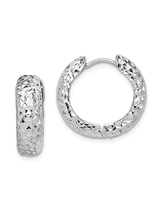 ICE CARATS Solid Round 925 Sterling Silver Earrings 
