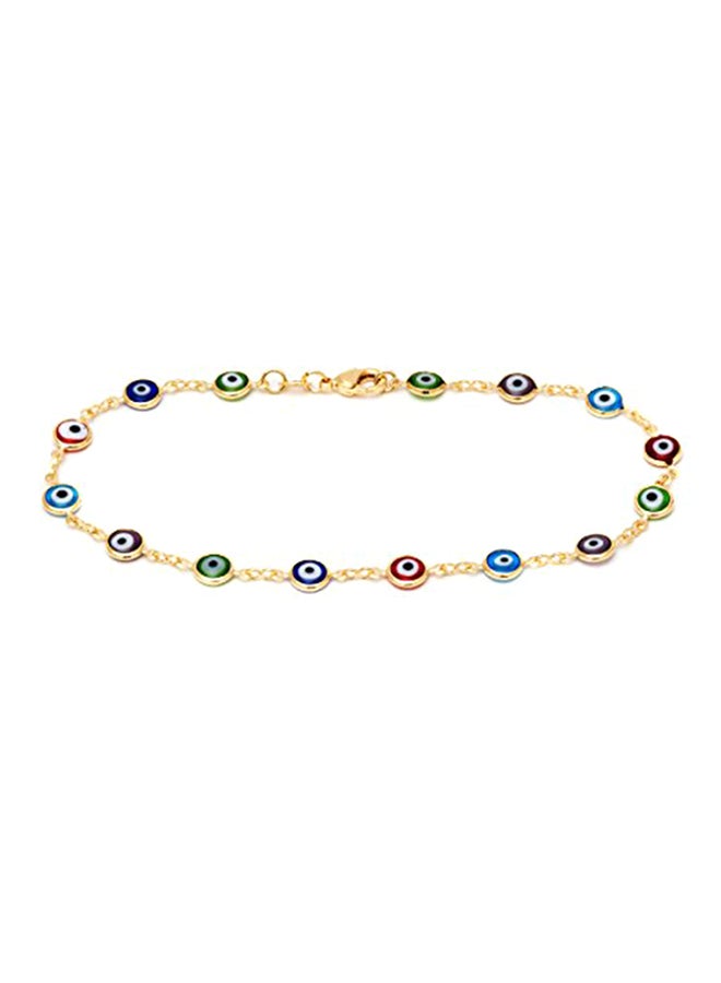 Barzel 18k Gold Plated Evil Eye Metal Anklet