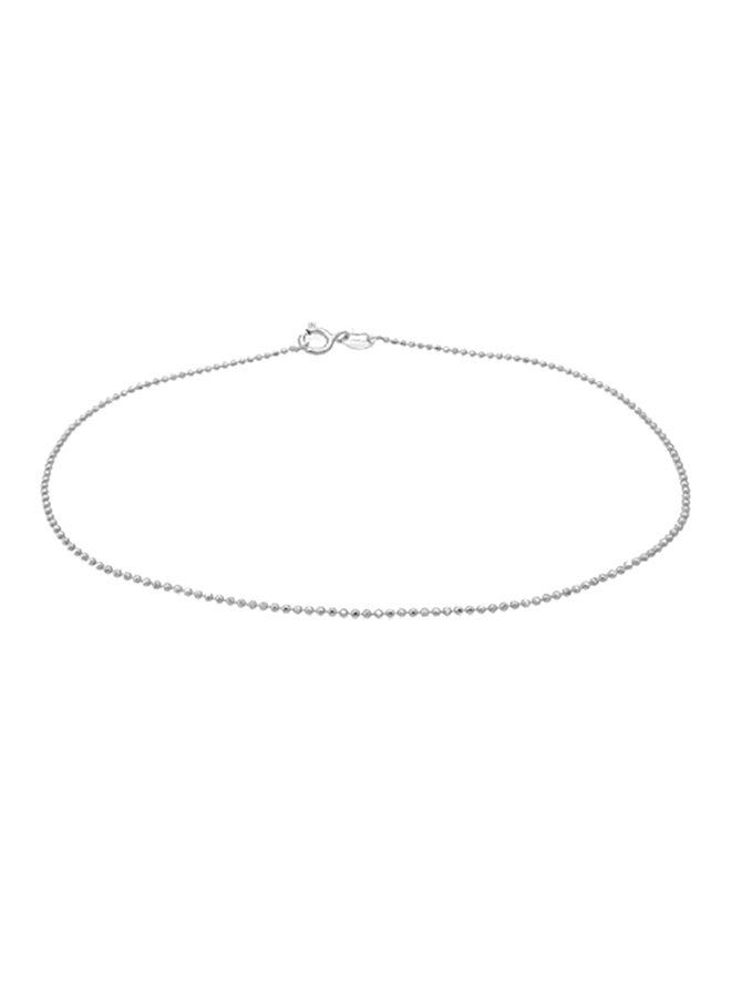 Sea of Ice Round Ball Bead Chain Sterling Silver Anklet
