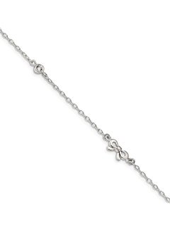 Sonia Jewels Solid Polished Cubic Zirconia 925 Sterling Silver Anklet 