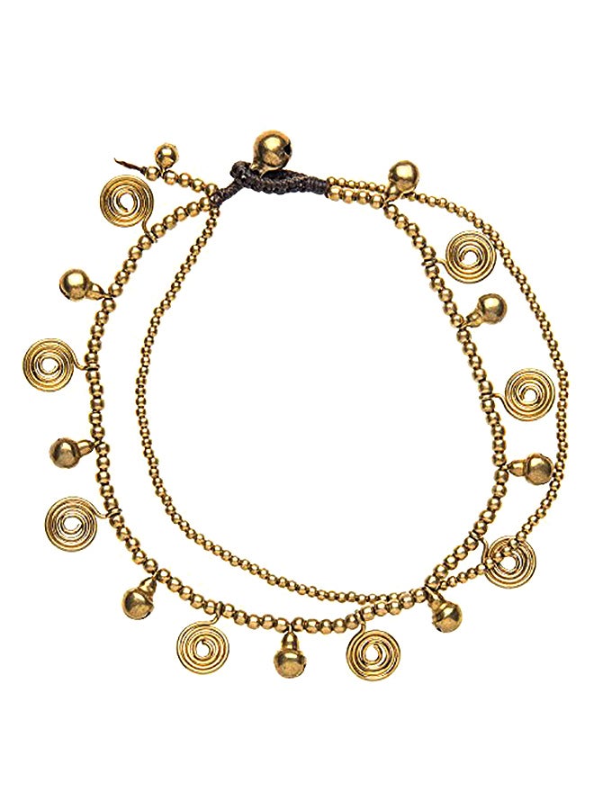 81stgeneration Spiral Bell Charms Metal Anklet