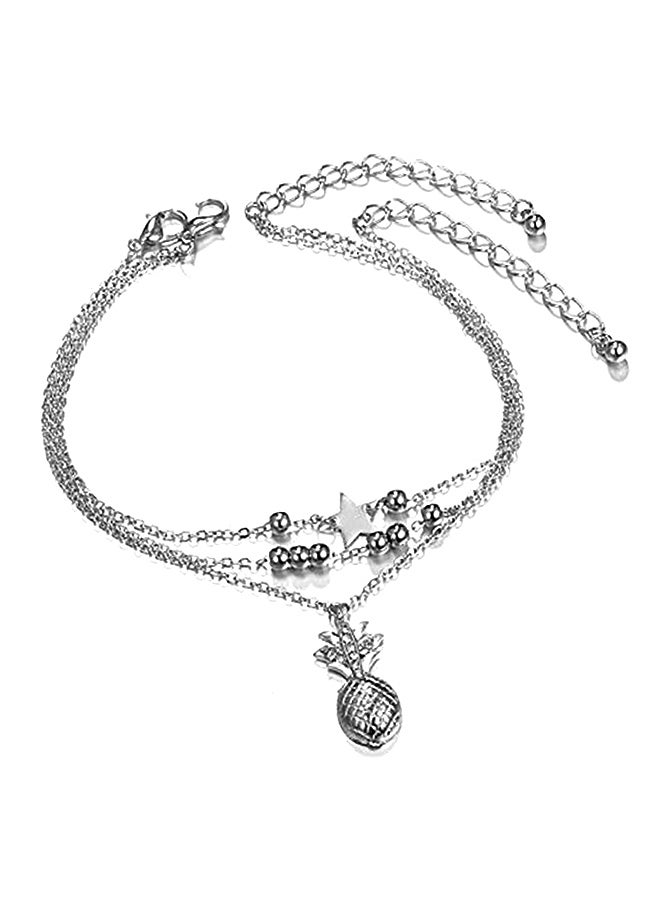 HYLJ Pineapple Charm Metal Anklet 