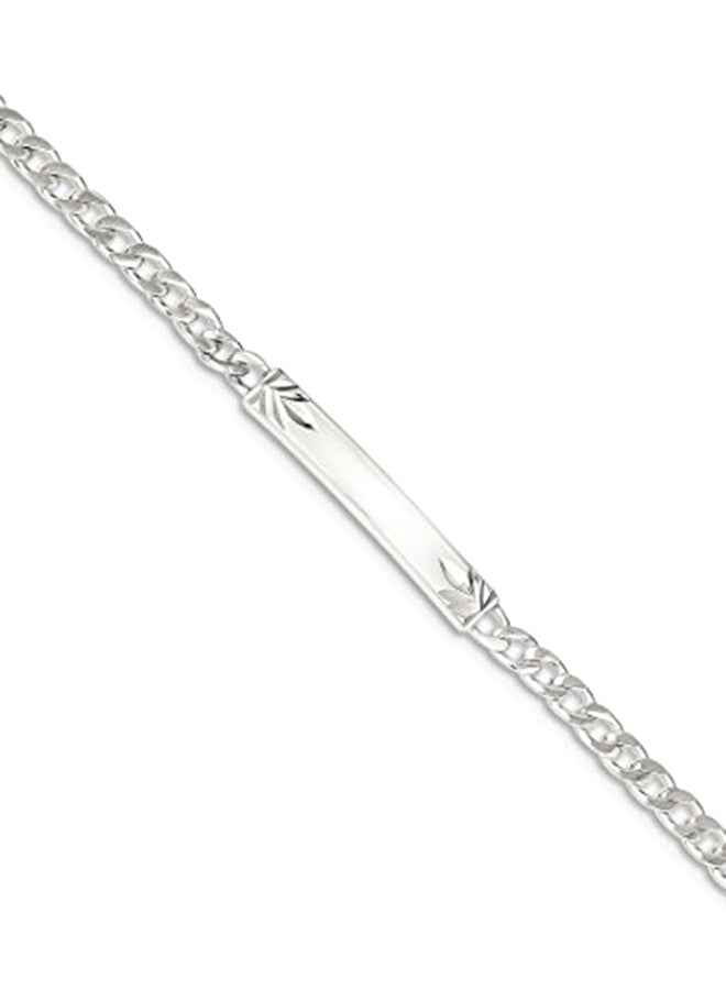 ICE CARATS Engraveable Figaro Link 925 Sterling Silver Bracelet