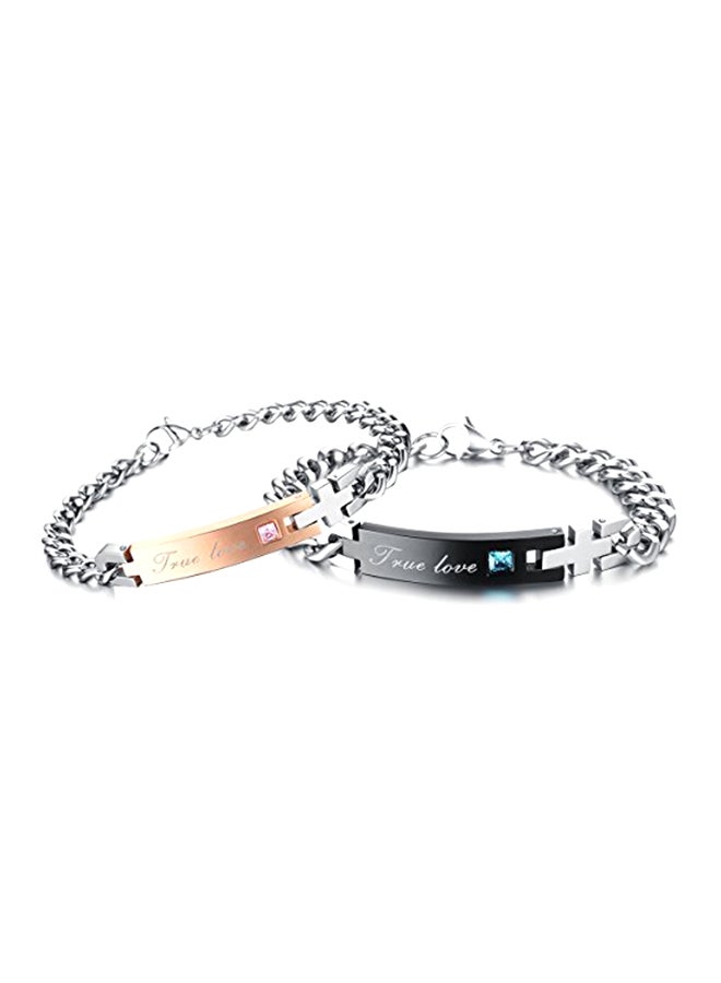 2-Piece Couple Metal Bracelet