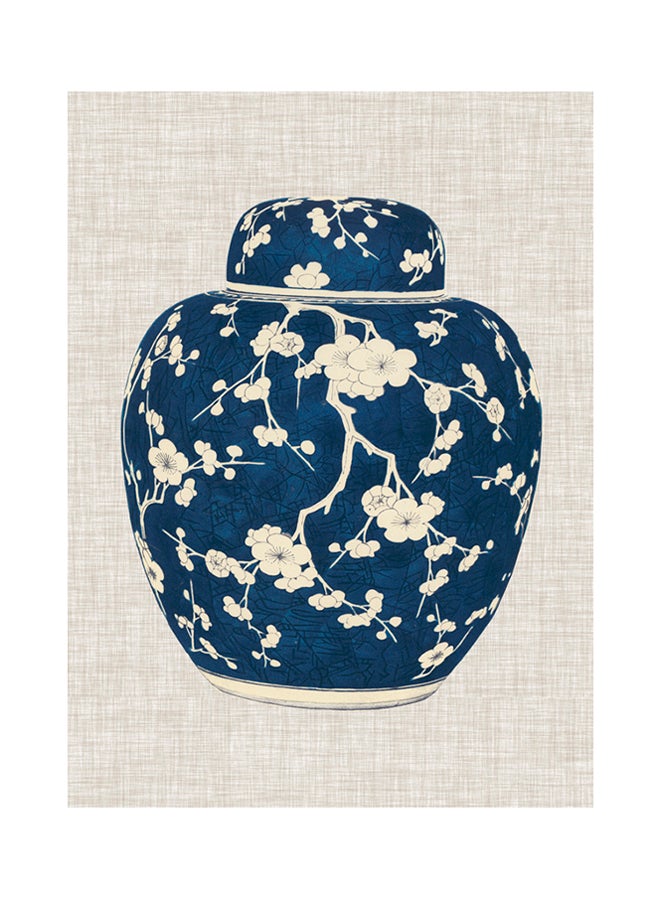 OraOnline - Ginger Jar On Linen II Poster Multicolour - Image 1