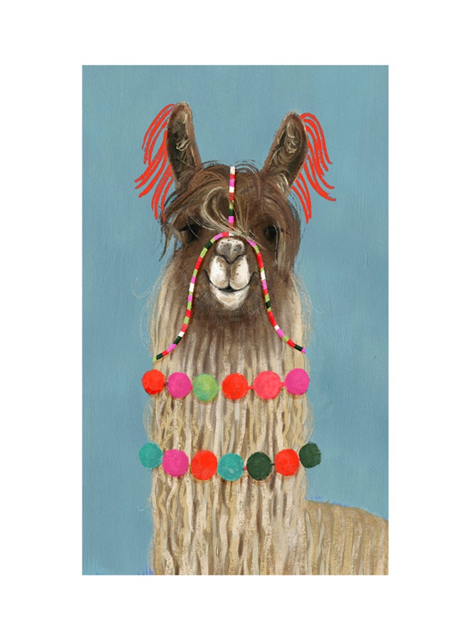 Adorned Llama IV Poster Multicolour