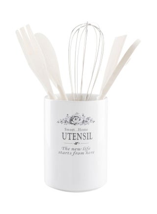 6-Piece Sweet Home Utensil Stand White/Beige/Silver - v1552745533/N21400927A_1