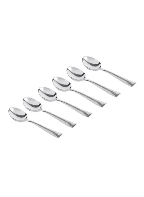 6-Piece Vivante Tea Spoon Set Silver 14 x 4cm