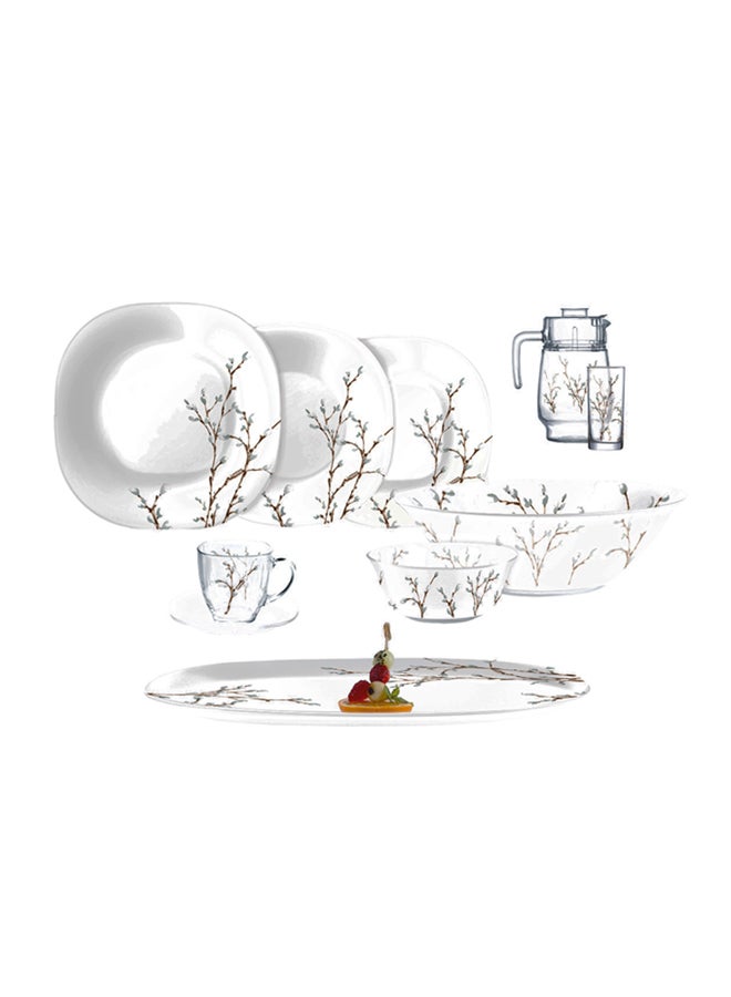 لومينارك طقم أدوات مائدة بطبعة نيو كارينا من 46 قطعة أبيض/بني/أزرق - Image 1