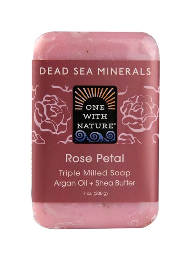 ONE WITH NATURE Dead Sea Minerals Triple Milled Soap - Rose Petal 200grams
