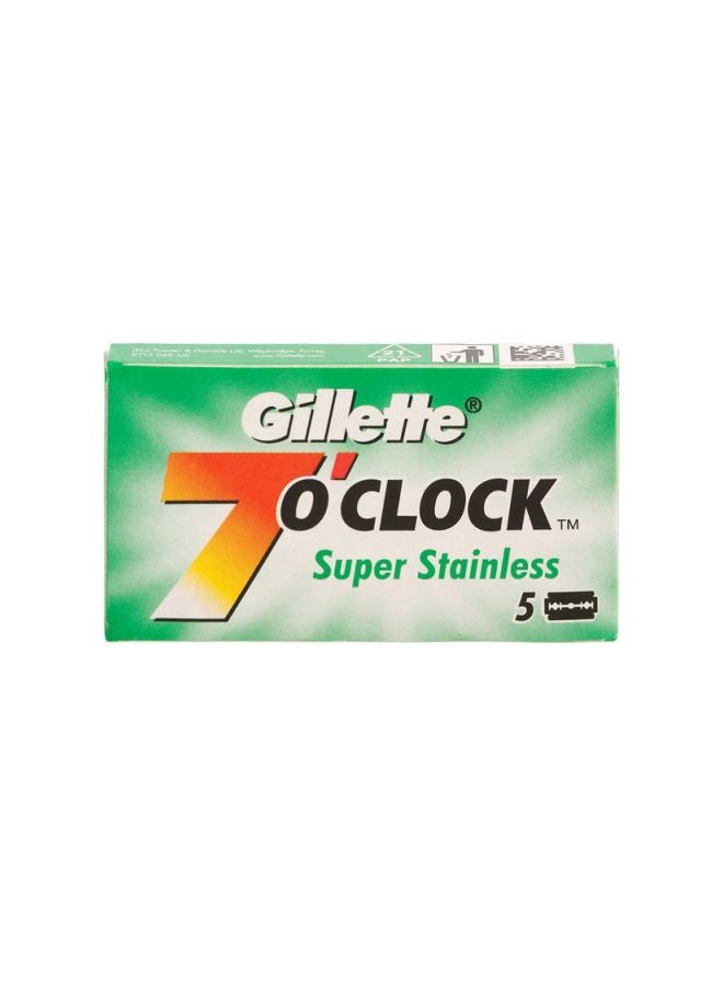 Gillette 5-Piece 7 O'Clock Super Stainless Razor Blades Silver - Image 1