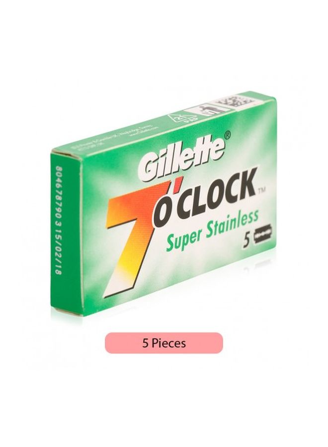 Gillette 5-Piece 7 O'Clock Super Stainless Razor Blades Silver - Image 2