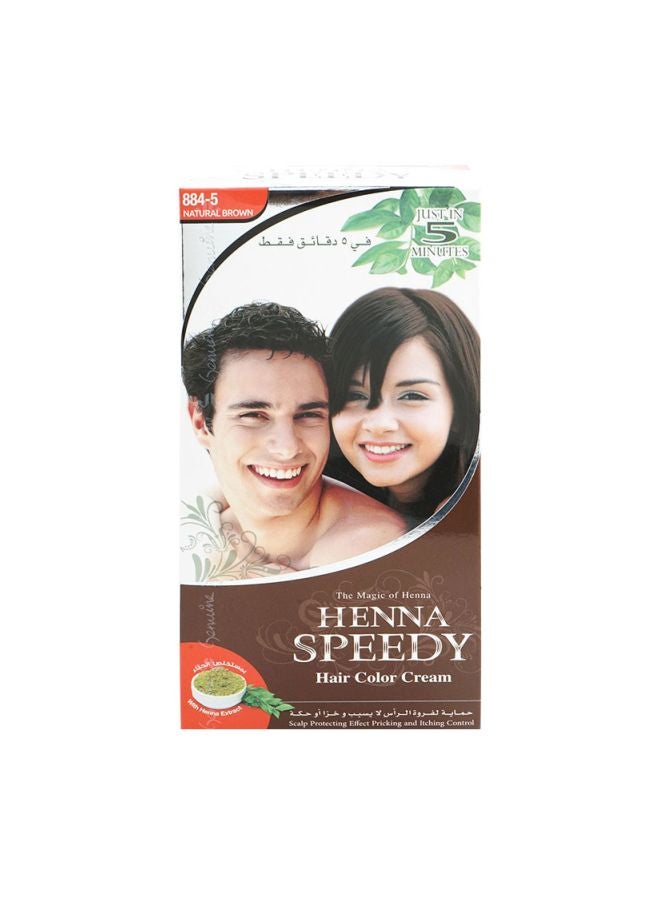 Henna Speedy Hair Color Cream 884 - 5 Natural Brown - Image 1