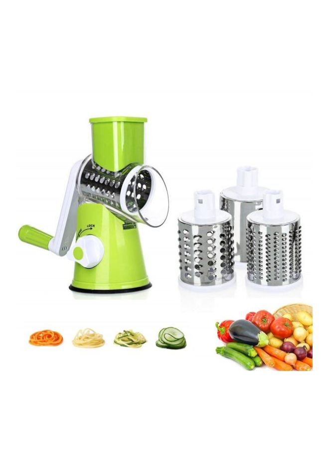 Generic - 3-In-1 Handheld Spiral Vegetable Slicer Green/Clear - Image 1