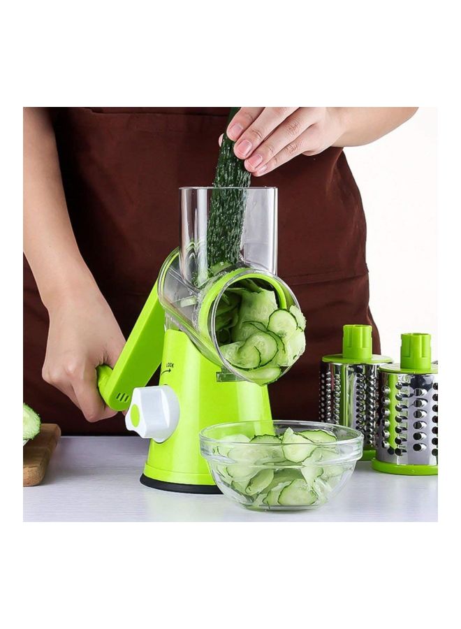 Generic - 3-In-1 Handheld Spiral Vegetable Slicer Green/Clear - Image 1