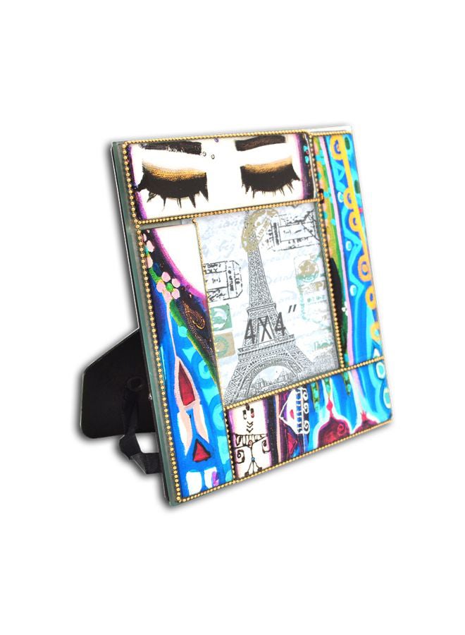 Biggdesign Mavi Su Printed Photo Frame Blue/Beige/Black 17x17cm  - Image 2
