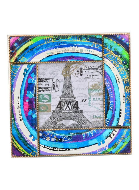 Evil Eye Printed Photo Frame Blue/Purple/Green 17x17centimeter