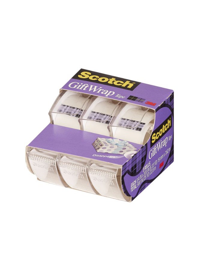 سكوتش مجموعة أشرطة للف الهدايا من 3 قطع شفاف - Image 2