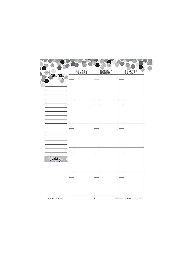 Teacher Created Resources Spiral Lesson Planner With Sticker White/Black/Gold  - Image 4