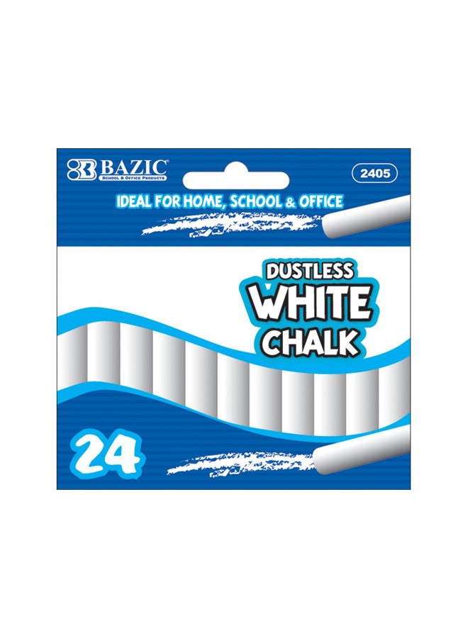 24-Piece Dustless Chalk White