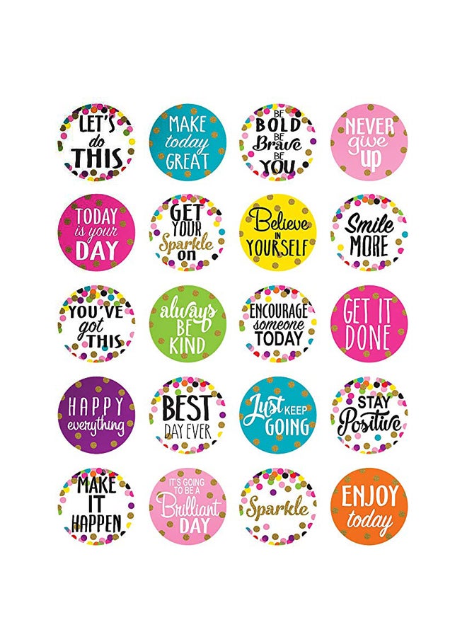 120-Piece Confetti Words To Inspire Planner Stickers Multicolour
