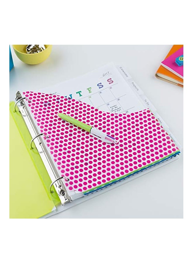 AVERY 5-Tab Insertable Pocket Plastic Dividers White/Pink  - Image 2