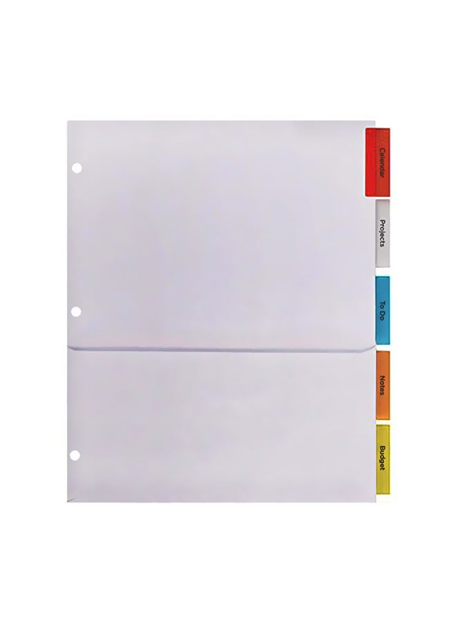 افيري فواصل قابلة للإدخال من 5 تبويبات مزودة بجيوب متعدد الألوان - Image 1