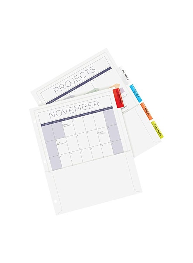 افيري فواصل قابلة للإدخال من 5 تبويبات مزودة بجيوب متعدد الألوان - Image 3