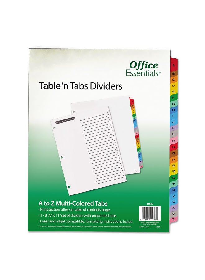 Office Essentials Table 'N Tabs Divider White/Red/Blue - Image 1