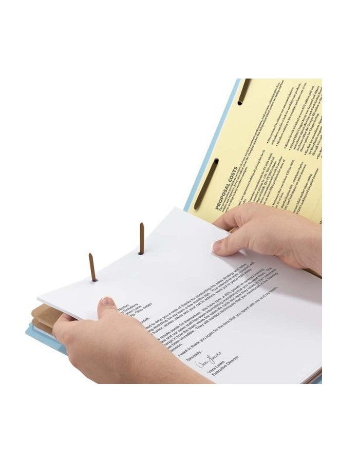 Smead 10-Piece Recycled Pressboard Classification File Folder Blue/White - Image 3