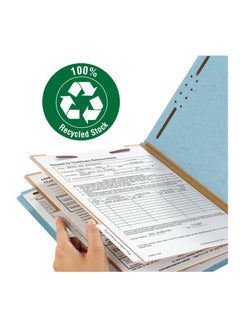 Smead 10-Piece Recycled Pressboard Classification File Folder Blue/White  - Image 4