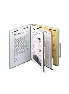 Smead 10-Piece Recycled Pressboard Classification File Folder Green/White  - Image 3