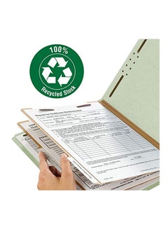 Smead 10-Piece Recycled Pressboard Classification File Folder Green/White  - Image 4